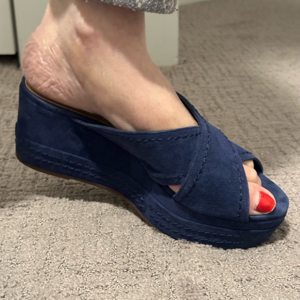 Idore blue wedge sandals - Picture 6 of 11